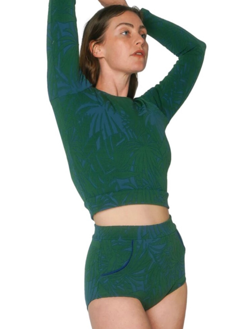 Seea Palomar Crop Top Rashguard and Georgia High Waisted Surf Bottoms Set